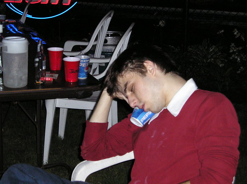 Someone who fell asleep at the party. Somehow.