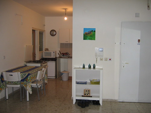 door and kitchen